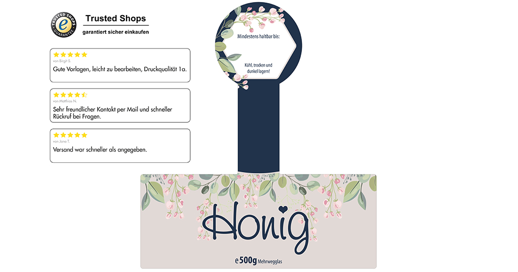 Honigetikett modern Nr.43 B 500g