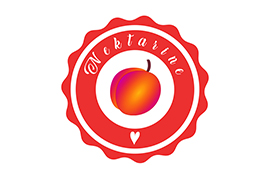 Marmeladenaufkleber Nektarine rund konturgestanzt 