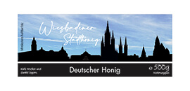 Design Stadthonig Wiesbaden blauer Himmel 500g rechteckig