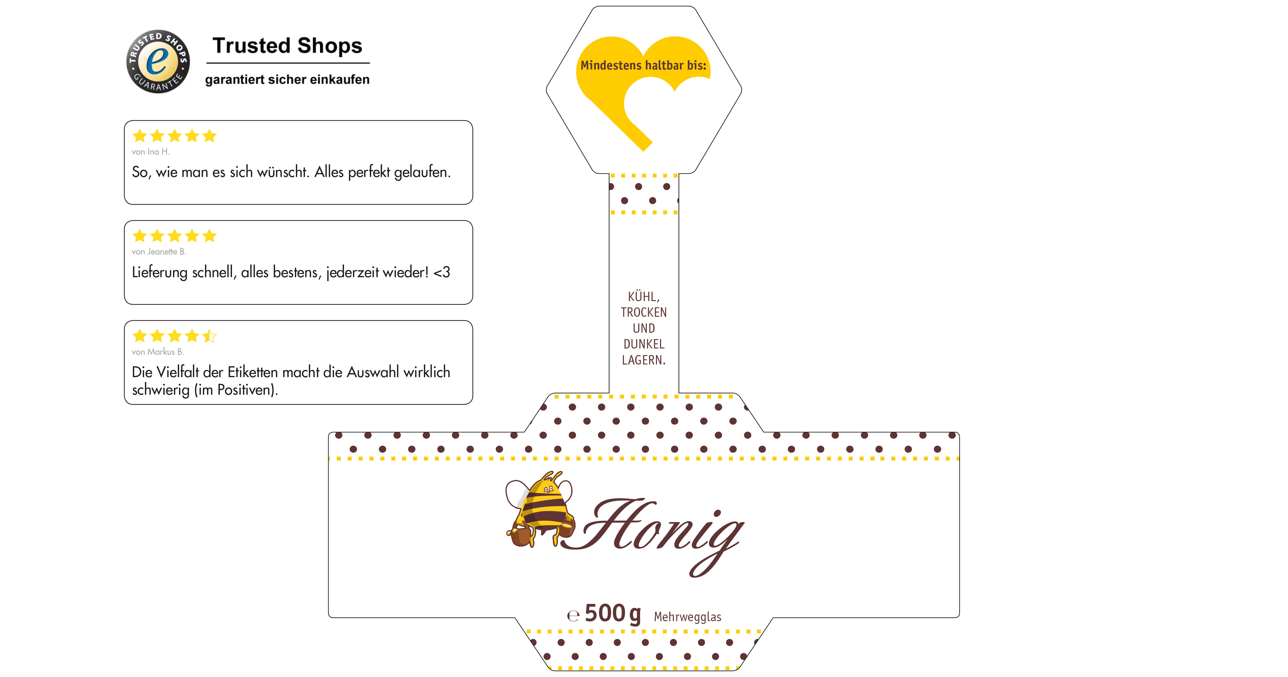 Honigetikett klassisch Nr.17 A 500g